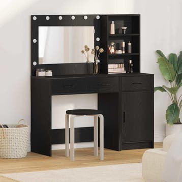 vidaXL Kaptafel 2 st Zwart 78,5 x 41 x 135 cm Bewerkt hout, Verzenden, Nieuw