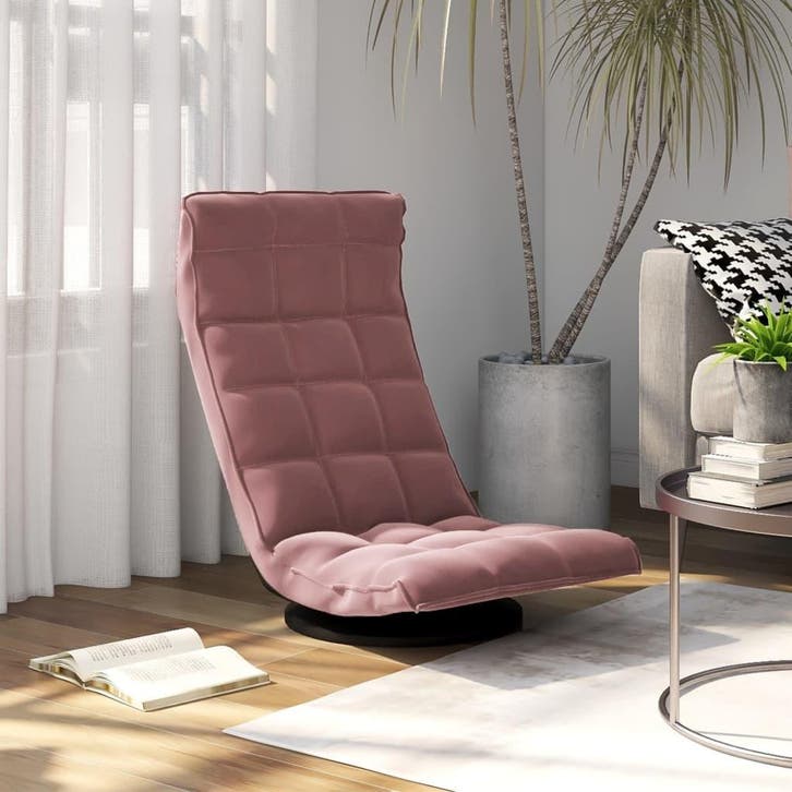 vidaXL Vloerstoel draaibaar fluweel roze, Maison & Meubles, Chaises, Envoi