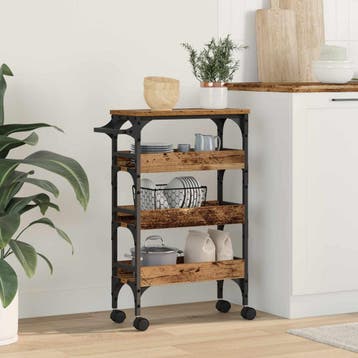 vidaXL Keuken Trolley Oud Hout Bewerkt hout, Verzenden