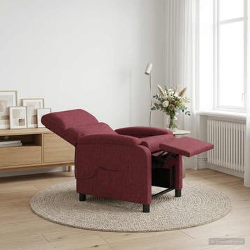 vidaXL Massage Relaxstoel Wijnrood Stof, Verzenden
