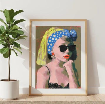 LOLART - BLUE POLKA DOT - 1/5 SIGNÉE COA - 40x60 cm