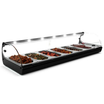 Verwarmde Tapasvitrine | CLASSIC | Zwart | 6x 1/3 GN |, Verzenden, Nieuw in verpakking