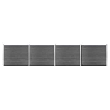 vidaXL Schuttingpanelenset 699x146 cm HKC zwart, Verzenden