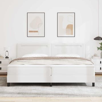 vidaXL Boxspring bed met hoofdeinde Wit 200 x 200 cm, Verzenden, Nieuw
