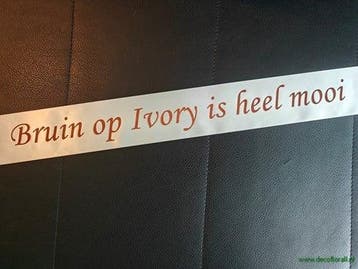 Bedrukt lint Ivory met Bruine opdruk 70 mm 80 cm, Hobby en Vrije tijd, Nieuw