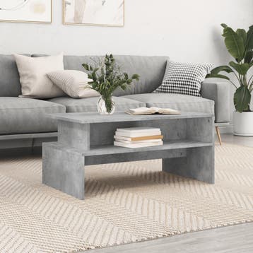 vidaXL Salontafel 90x55x42,5 cm bewerkt hout betongrijs, Verzenden, Nieuw