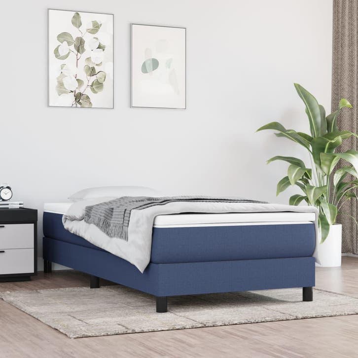 vidaXL Boxspring bed 80x200 cm stof blauw, Huis en Inrichting, Slaapkamer | Bedden, Nieuw, Verzenden