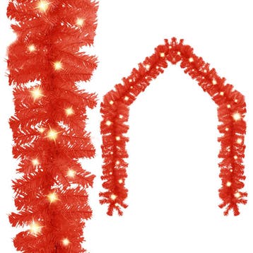 vidaXL Kerstslinger met LED-lampjes 20 m rood, Verzenden