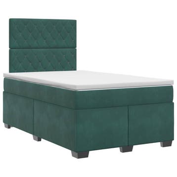 vidaXL Boxspringbed met matras Donkergroen 120 x 190 cm, Verzenden, Nieuw