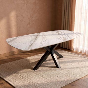 Quartz Maline eettafel met matrix poot 260x110