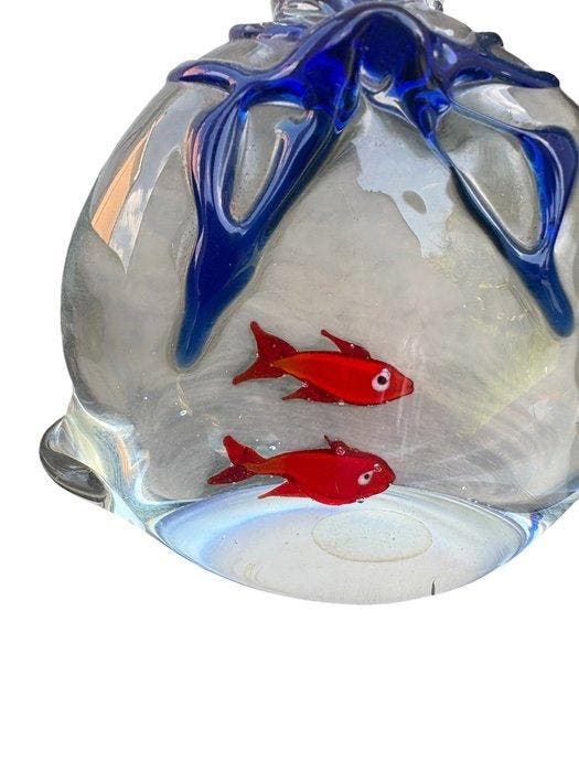 Presse-papiers - Murano - sacchetto con pesci rossi - Verre, Antiek en Kunst, Antiek | Glaswerk en Kristal