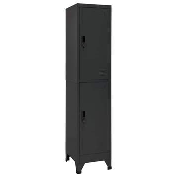 vidaXL Lockerkast 38x45x180 cm staal antracietkleurig, Verzenden, Nieuw