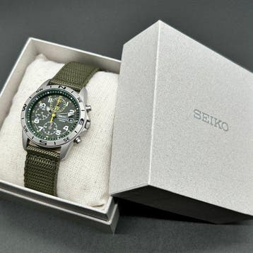Seiko - Chronograph - Quartz - Military - Green Dial -