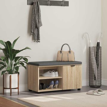 vidaXL Hallenbank Sonoma Eik 80 x 38 x 46 cm Geengineerd, Verzenden