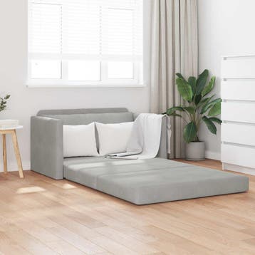 vidaXL Slaapbank / zetel Lichtgrijs 124 x 71 x 78 cm Fluweel, Huis en Inrichting, Zetels | Zetels, Verzenden, Nieuw