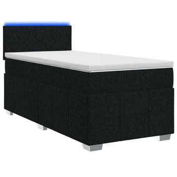 vidaXL Boxspringbed met matras met hoofdeinde Zwart 80 x 200, Verzenden, Nieuw