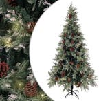 vidaXL Kerstboom met LED en dennenappels 225 cm PVC en PE, Diversen, Kerst, Verzenden, Nieuw