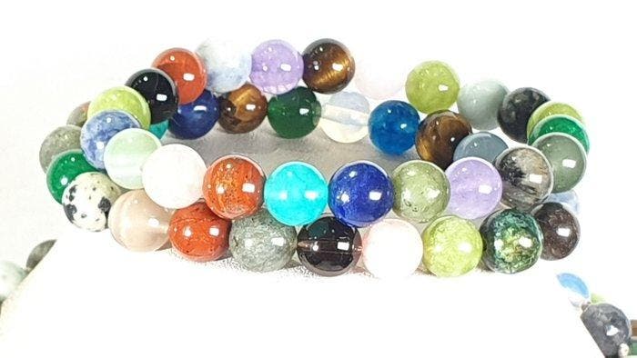 Améthyste, lapis-lazuli, aigue-marine, jaspe rouge, œil de, Verzamelen, Mineralen en Fossielen