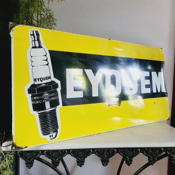 Eyquem Bougies, Reclamebord, 1950 - Reclamebord - Emaille