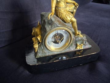 Barometer - Belangrijke tafelbarometer in verguld en