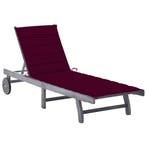 vidaXL Ligbed met kussen massief acaciahout grijs, Tuin en Terras, Verzenden, Nieuw