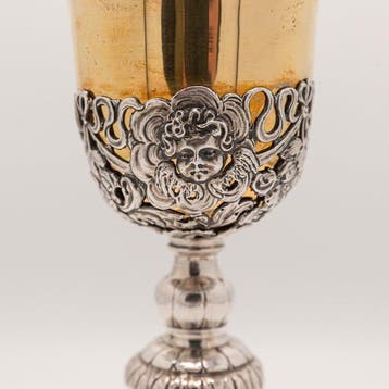 Miskelk Italië 17e eeuw, - Zilver - 1650-1700, Antiek en Kunst
