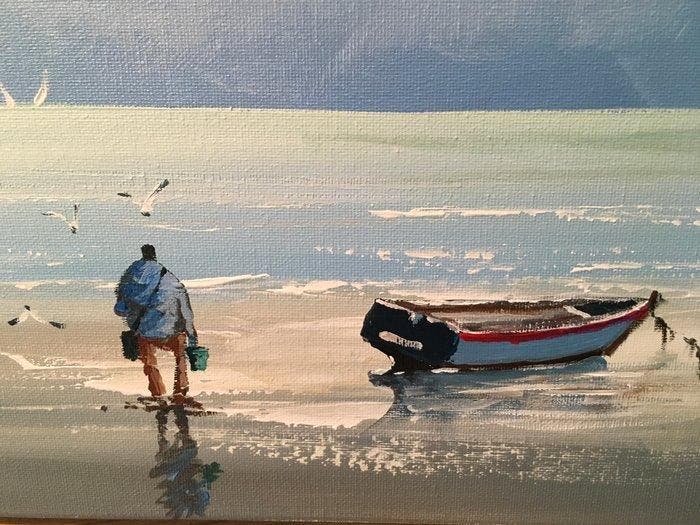 Philippe Laurent (XX-XXI) - Baie du mont Saint-Michel, Antiek en Kunst, Kunst | Schilderijen | Klassiek