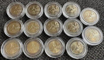 Nederland. 2 Euro ND Koningshuis (14 colored coins)