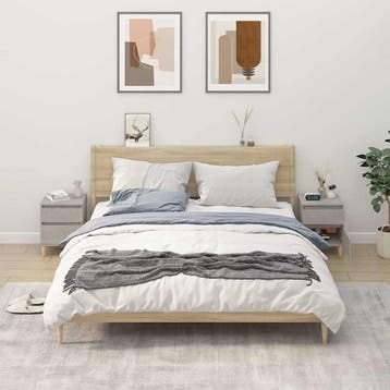vidaXL Nachtkastjes 2 st 40x35x50 cm betongrijs, Verzenden