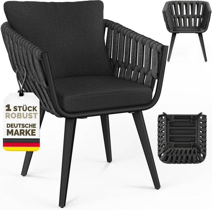 Tuinstoelen - Weerbestendig - Met armleuning - Set van 6 - Z, Tuin en Terras, Tuinstoelen, Nieuw, Verzenden