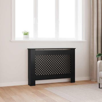 vidaXL Radiatorombouw 112x19x81,5 cm MDF zwart, Verzenden