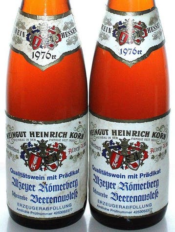 1976 Alzeyer Römerberg Scheurebe Beerenauslese - Weingut, Verzamelen, Nieuw