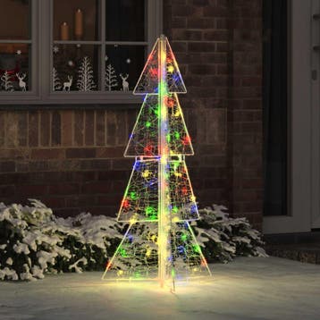 vidaXL Kerstboom Multikleur 120 cm Acryl 100 LEDs, Verzenden, Nieuw