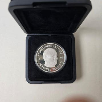 Nederlandse Antillen. Beatrix. 25 Gulden 1990 Bezoek Paus