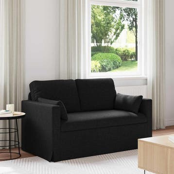 vidaXL bank / zetel Zwart 139 x 78 x 80 cm Stof, Verzenden, Nieuw