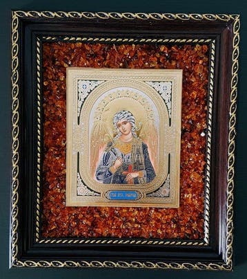 Barnsteen - Unique Amber Picture Icon - Wall decoration -