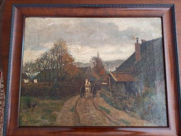 Sipke van der Schaar (1879-1961) - Landelijk dorpsgezicht, Antiek en Kunst