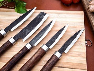 Keukenmes - Kitchen knife set - 731 - Staal, Hout,