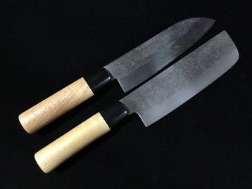 Signed Masamune / Set of 2 / Santoku, Nakiri - Couteau de