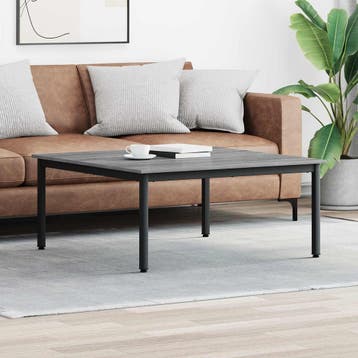 vidaXL Salontafel Grijs Sonoma 100 x 100 x 45 cm Bewerkt, Verzenden, Nieuw