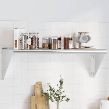 vidaXL Wandschap 100x30x31 cm roestvrijstaal zilverkleurig, Verzenden, Nieuw