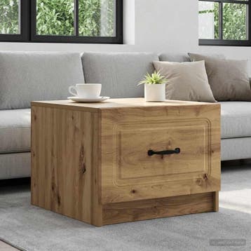 vidaXL Salontafel Artisanaal eiken 49 x 50 x 37 cm Bewerkt, Verzenden