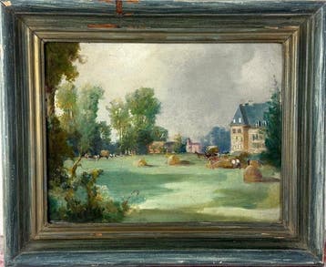 École française (XX) - A chateau near Caen, France. No