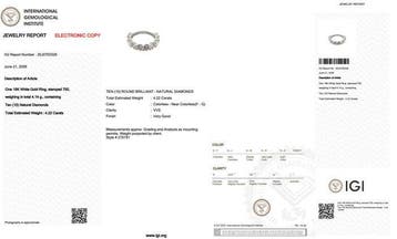 Zonder minimumprijs - Ring - 18 karaat Witgoud - 4.22ct. tw., Nieuw