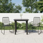 vidaXL 3-delige Tuinset PVC-rattan zwart, Verzenden, Tuinset