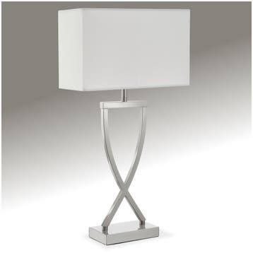 Tafellamp Avina, modern design, 60W - nikkelkleurig, Huis en Inrichting, Lampen | Tafellampen, Verzenden, Nieuw