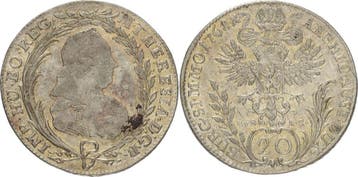 20 Kreuzer 1768, Habsburg Maria Theresia 1740-1780, Verzenden, België