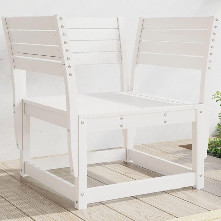vidaXL Tuinstoel massief grenenhout wit, Jardin & Terrasse, Ensembles de jardin, Envoi