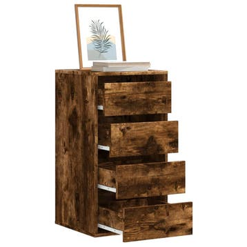 vidaXL Ladekast 40x41x76 cm bewerkt hout gerookt, Verzenden