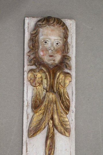sculptuur, Cherubino - 50 cm - Polychroom hout